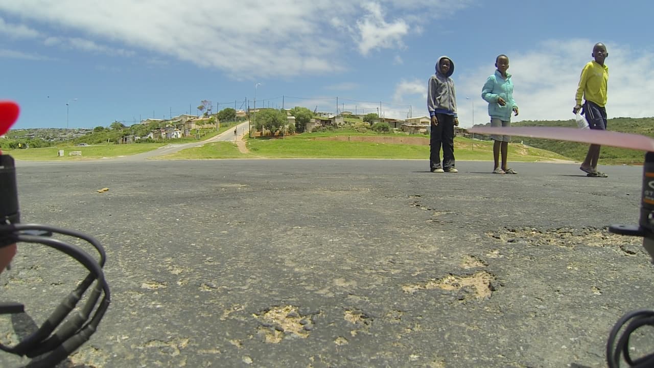 Rural town drone flying